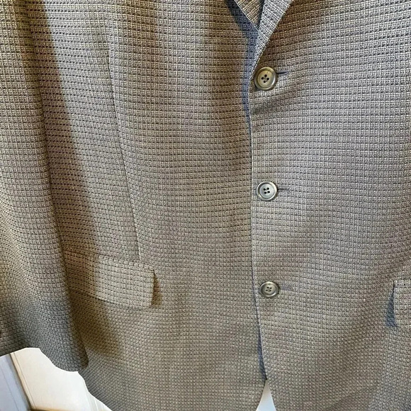 Conte di Milano Mens 44Tall 3Btn Wool Blazer Jacket SportCoat Houndstooth Gray - Picture 7 of 14